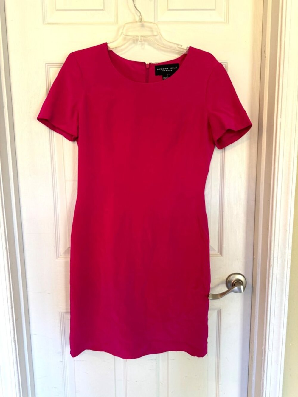 Vintage August Silk Sheath Dress Suit Set Fuchsia Pink Professional Office 8 - Picture 7 of 15